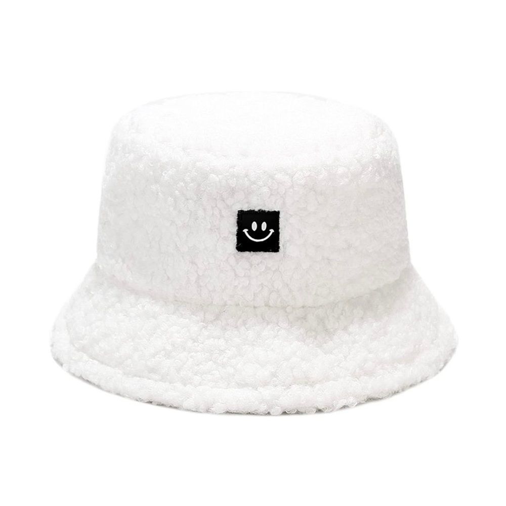 NWT Wool + Pepper Co. Fuzzy Smiley Bucket Hat